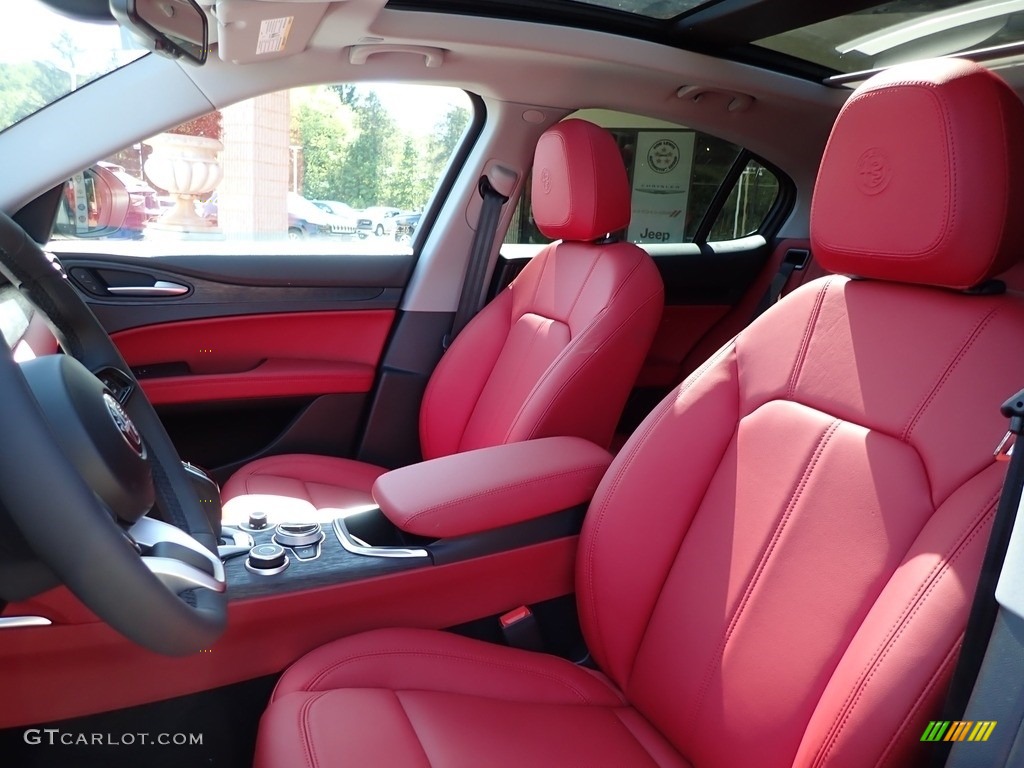 Black/Red Interior 2021 Alfa Romeo Stelvio Sprint AWD Photo #142799289