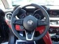 2021 Alfa Romeo Stelvio Black/Red Interior Steering Wheel Photo