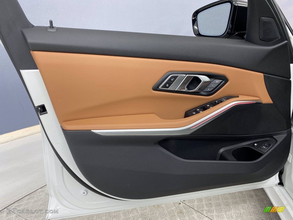 2022 BMW 3 Series 330e Sedan Cognac Door Panel Photo #142800042