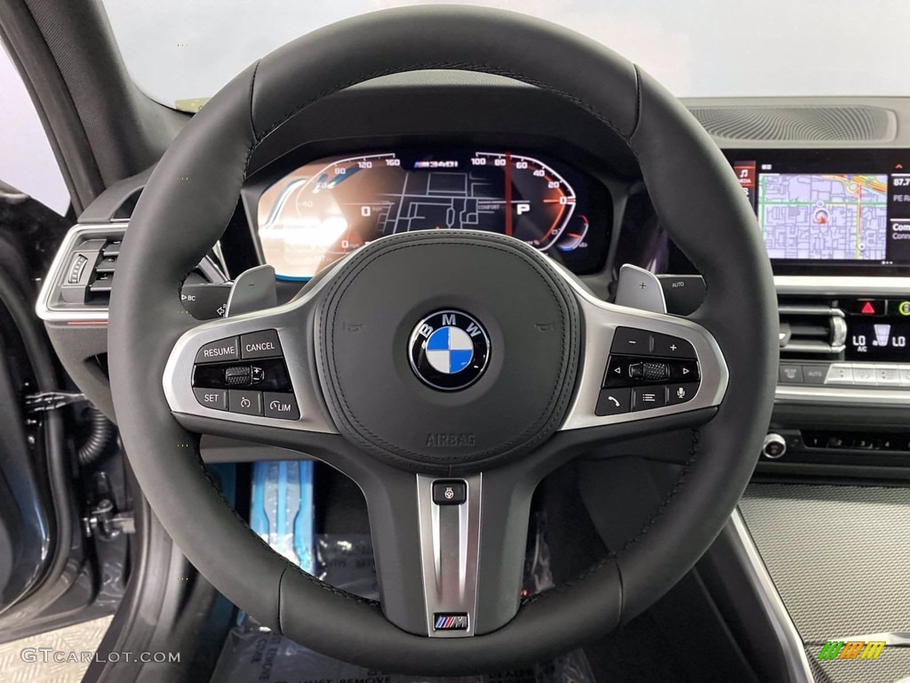 2022 BMW 3 Series M340i Sedan Black Steering Wheel Photo #142800810