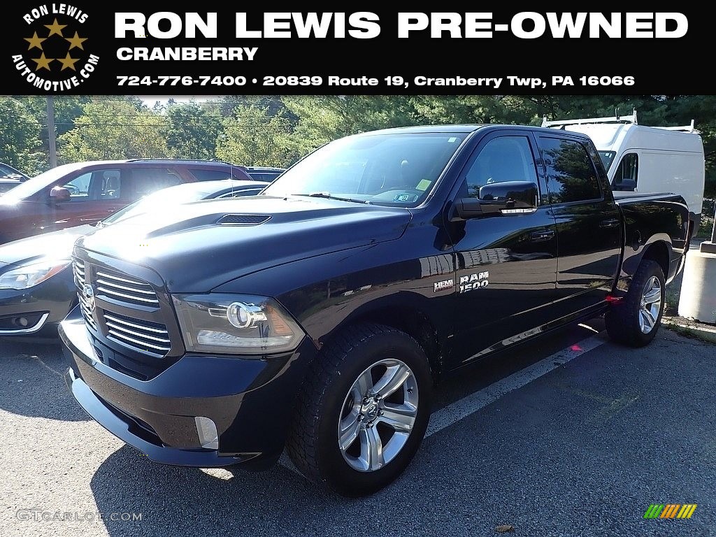 2014 1500 Sport Crew Cab 4x4 - Black / Black photo #1