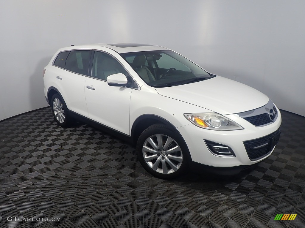 2010 CX-9 Grand Touring AWD - Crystal White Pearl Mica / Sand photo #6