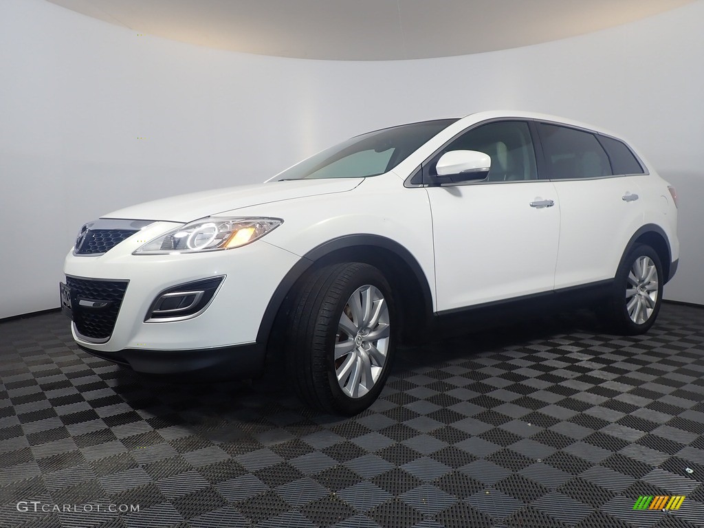 2010 CX-9 Grand Touring AWD - Crystal White Pearl Mica / Sand photo #11
