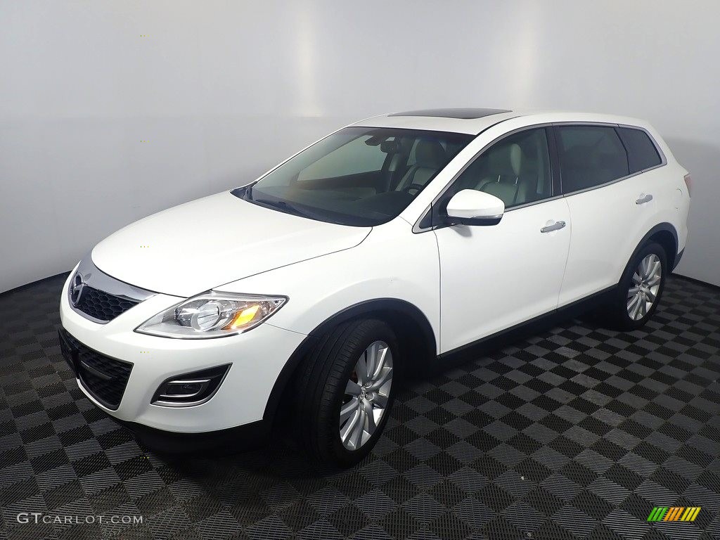 2010 CX-9 Grand Touring AWD - Crystal White Pearl Mica / Sand photo #12
