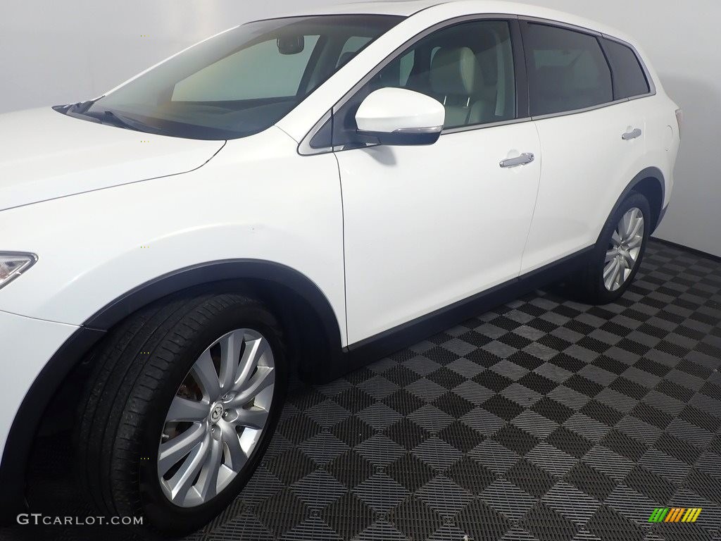 2010 CX-9 Grand Touring AWD - Crystal White Pearl Mica / Sand photo #13