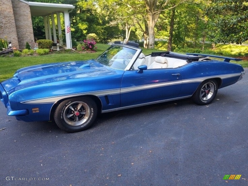 1972 LeMans Sport Convertible - Corvette Blue / White photo #5