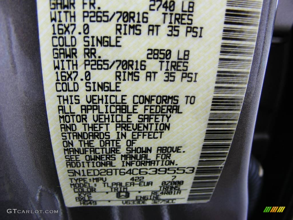 2004 Xterra XE - Granite Metallic / Gray photo #28