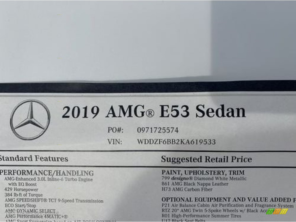 2019 E 53 AMG 4Matic Sedan - designo Diamond White Metallic / Black photo #14