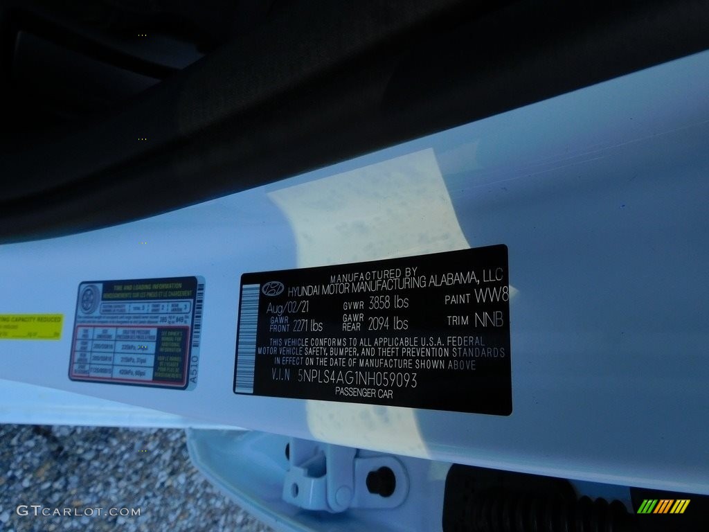 2022 Elantra SEL - Quartz White / Black photo #20