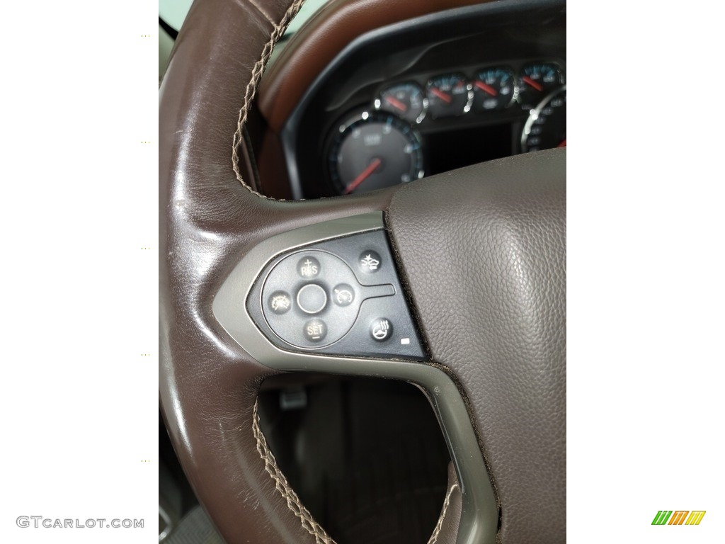 2016 Chevrolet Silverado 2500HD High Country Crew Cab 4x4 High Country Saddle Steering Wheel Photo #142813345
