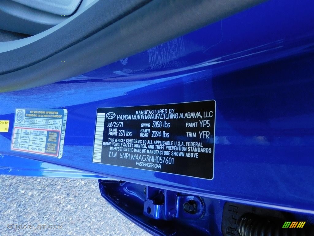 2022 Elantra SEL - Blue / Black photo #20