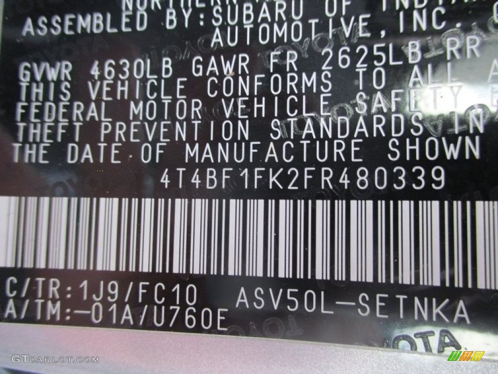 2015 Camry LE - Celestial Silver Metallic / Ash photo #19