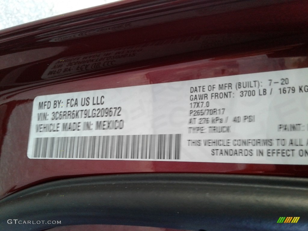 2020 1500 Classic Tradesman Crew Cab 4x4 - Delmonico Red Pearl / Black/Diesel Gray photo #28
