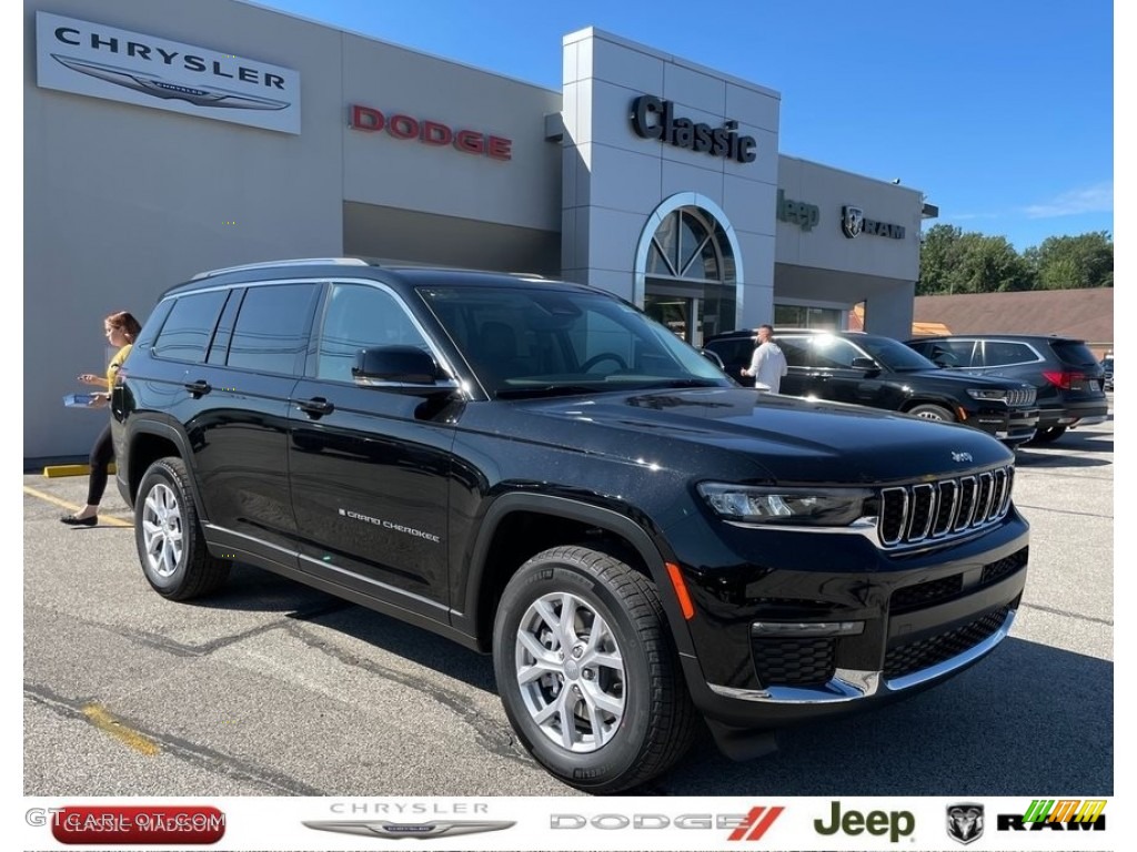 2021 Grand Cherokee L Limited 4x4 - Diamond Black Crystal Pearl / Black photo #1