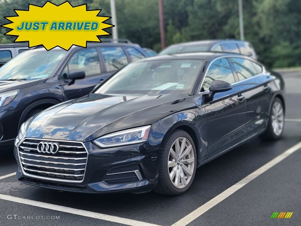2018 A5 Sportback Premium Plus quattro - Moonlight Blue Metallic / Black photo #1
