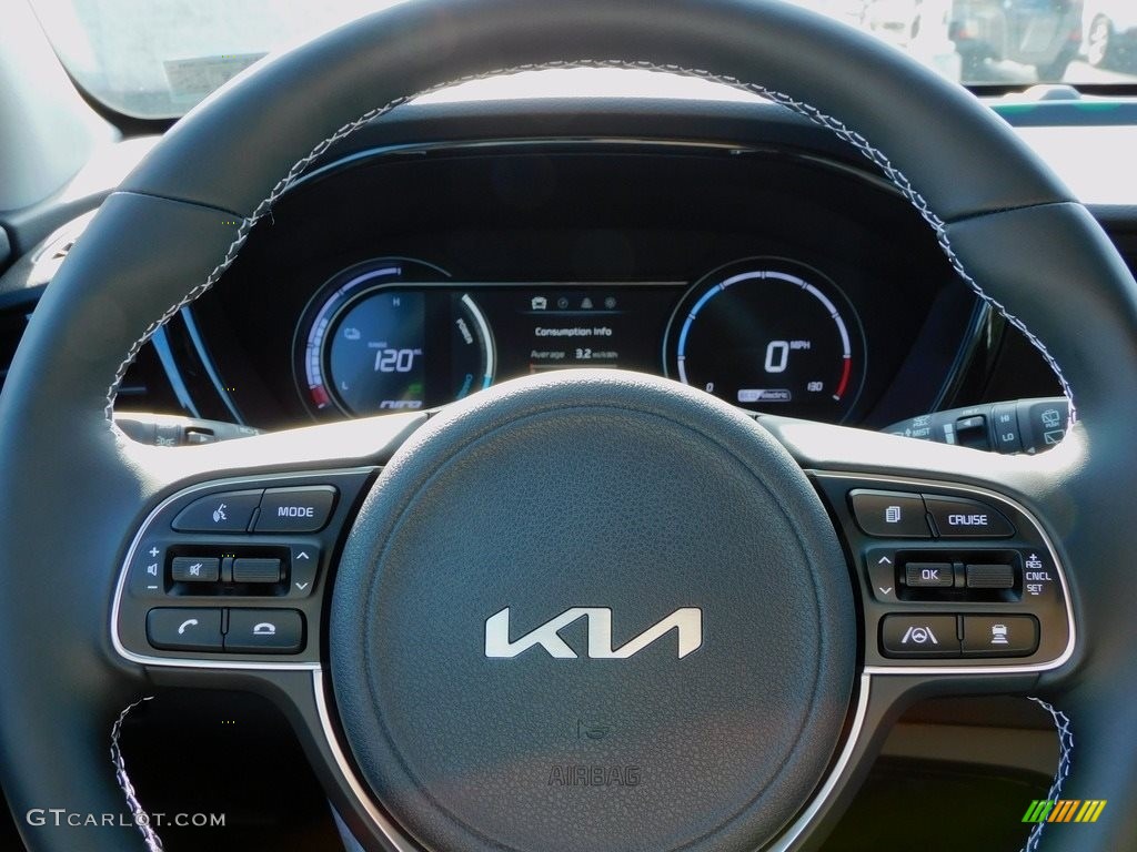 2022 Kia Niro EV Charcoal Steering Wheel Photo #142826843