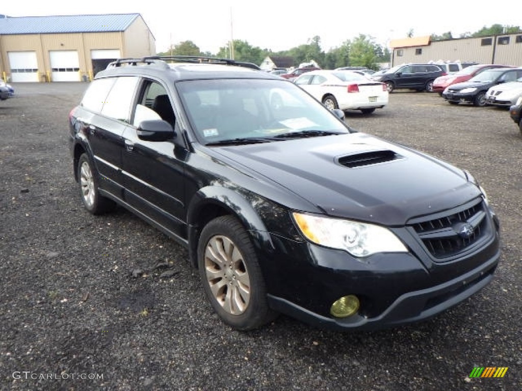 2008 Outback 2.5XT Limited Wagon - Obsidian Black Pearl / Off Black photo #3