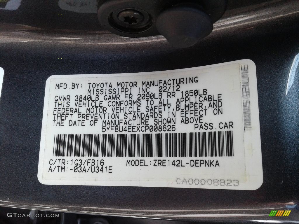 2012 Corolla LE - Magnetic Gray Metallic / Ash photo #26