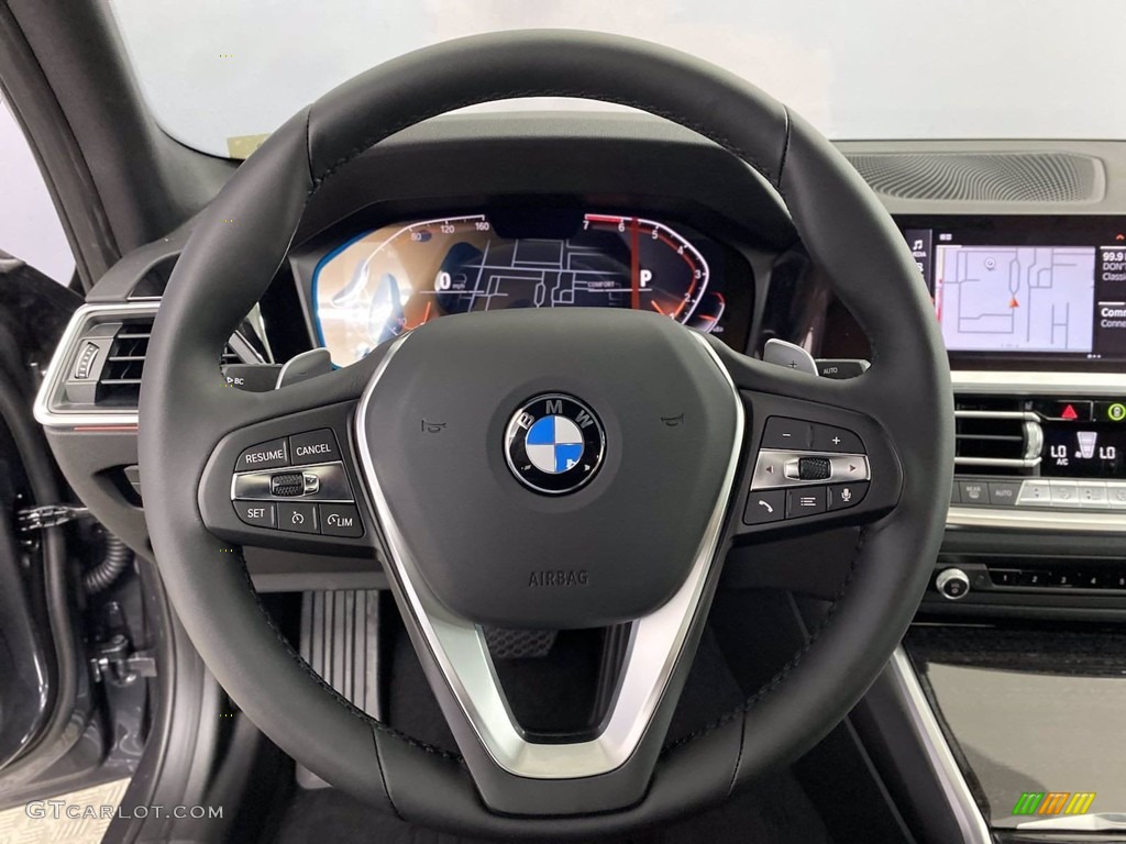 2022 BMW 3 Series 330i Sedan Tacora Red Steering Wheel Photo #142836369