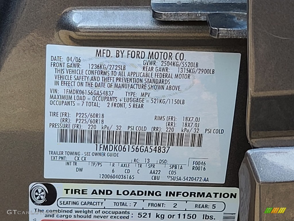 2006 Freestyle Limited AWD - Dark Shadow Grey Metallic / Black photo #28