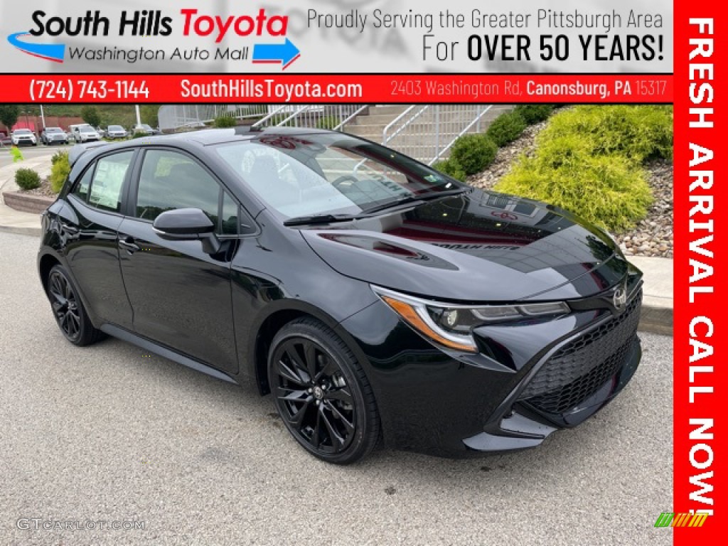 2022 Corolla Hatchback SE Nightshade Edition - Midnight Black Metallic / Black photo #1
