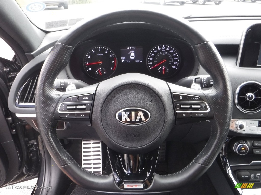 2020 Kia Stinger GT AWD Black Steering Wheel Photo #142840659