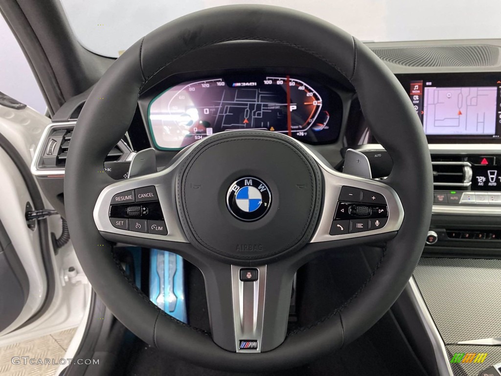 2022 BMW 3 Series M340i Sedan Black Steering Wheel Photo #142842147