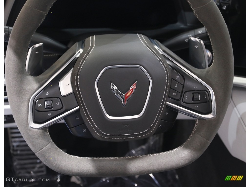 2020 Chevrolet Corvette Stingray Convertible Jet Black/Sky Cool Gray Steering Wheel Photo #142845000