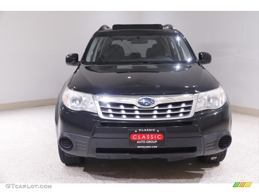 2012 Forester 2.5 X Premium - Obsidian Black Pearl / Black photo #2