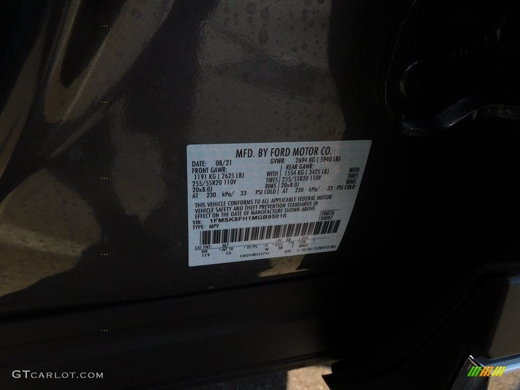 2021 Explorer Limited 4WD - Carbonized Gray Metallic / Ebony photo #20
