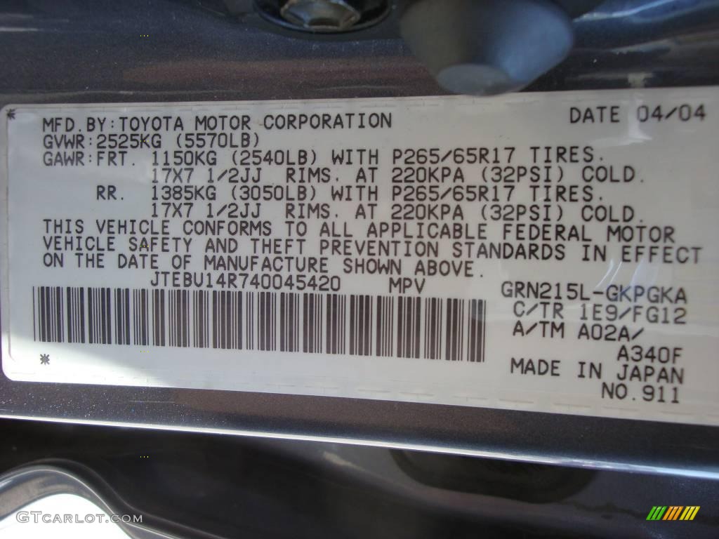 2004 4Runner SR5 4x4 - Galactic Gray Mica / Taupe photo #15