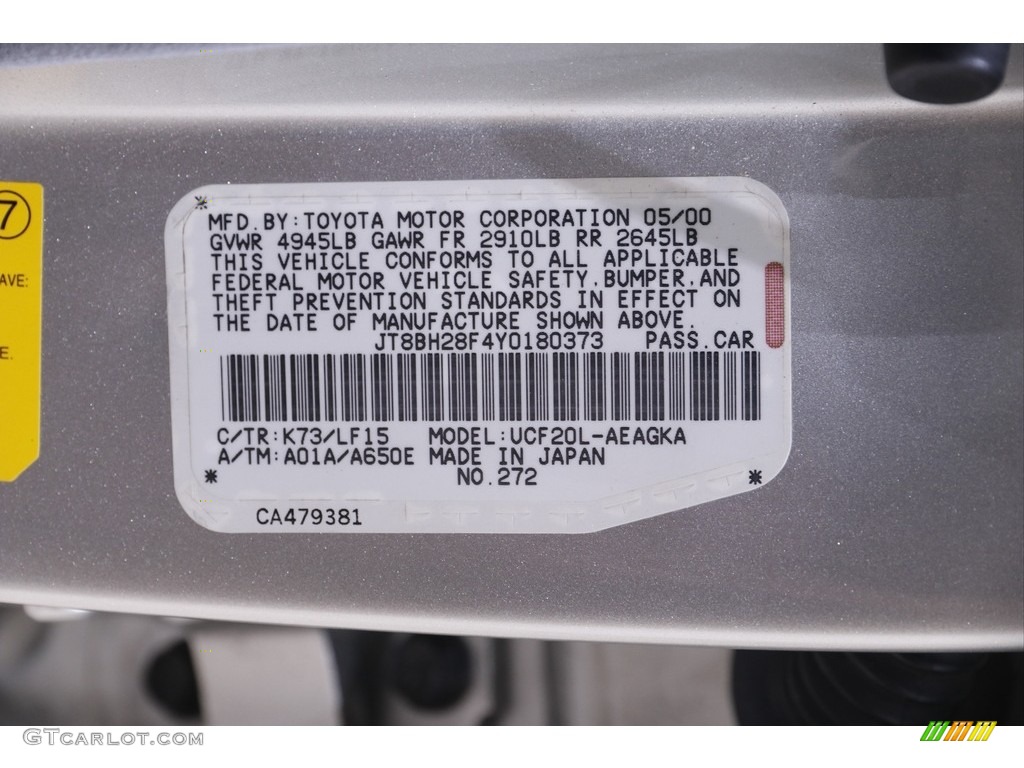 2000 LS Color Code K73 for Millenium Silver Photo #142854212