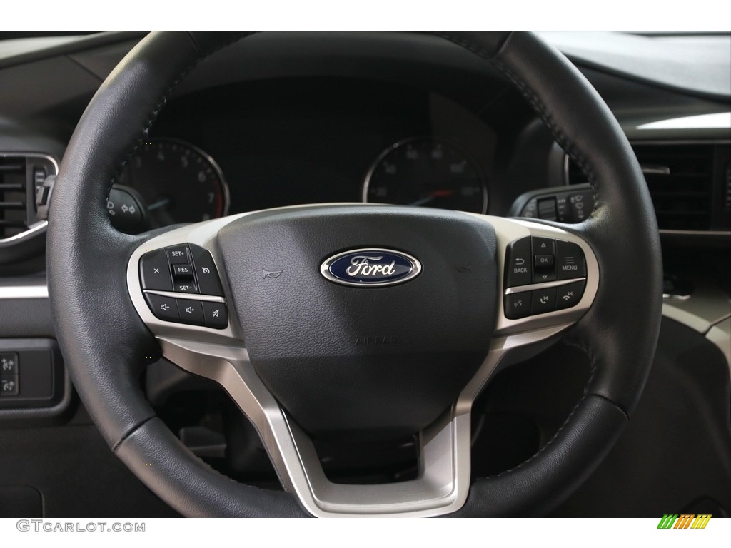 2021 Ford Explorer XLT 4WD Ebony Steering Wheel Photo #142858925