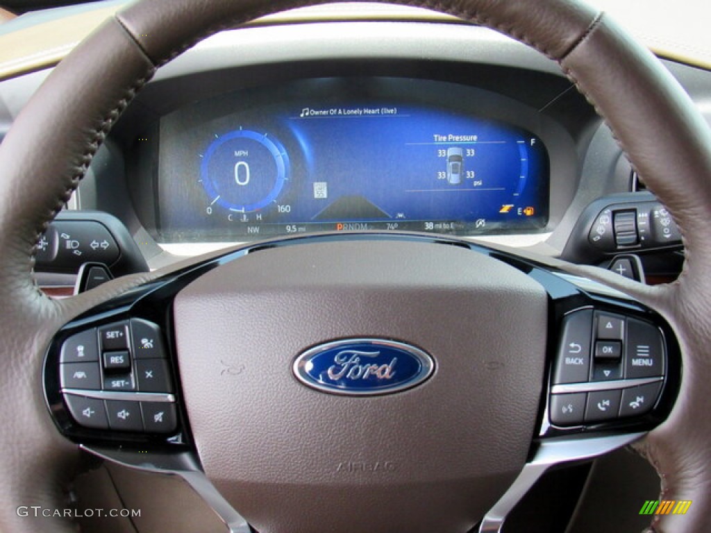 2021 Ford Explorer King Ranch 4WD King Ranch Mesa Del Rio Steering Wheel Photo #142862728