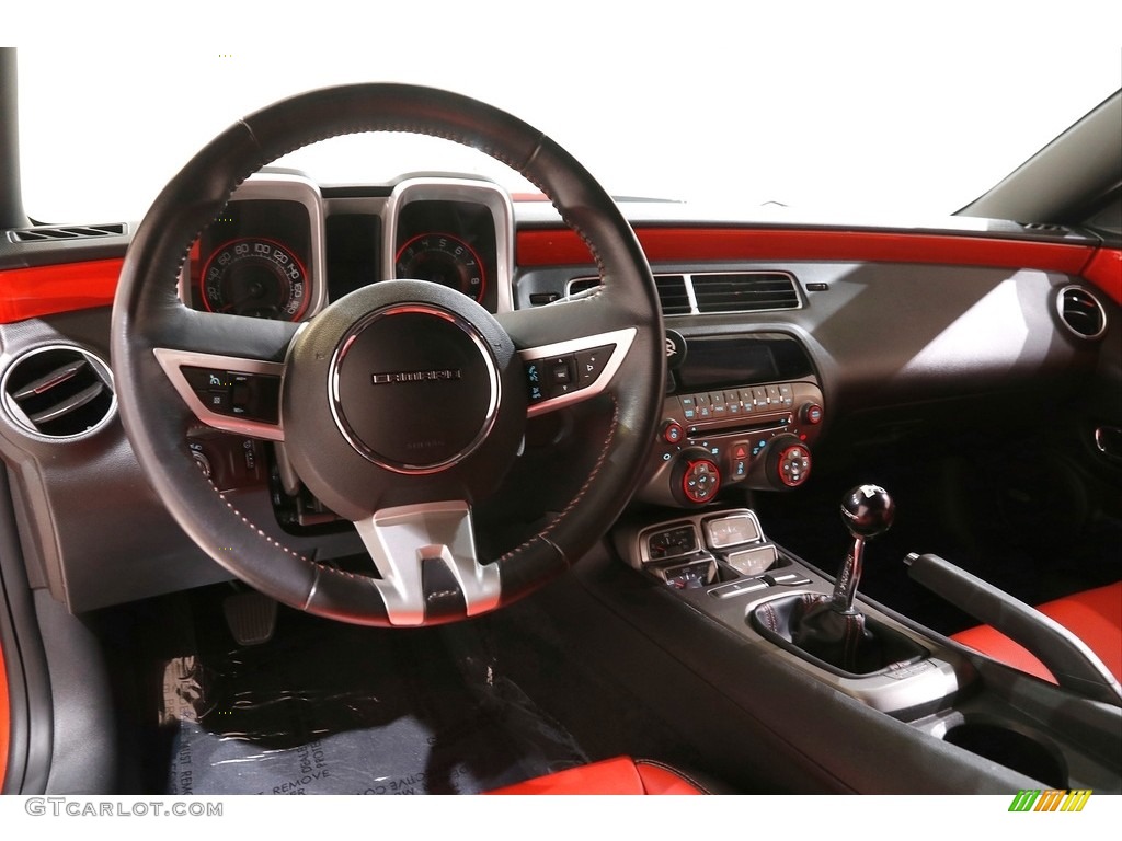 2010 Camaro SS Coupe - Inferno Orange Metallic / Black/Inferno Orange photo #7