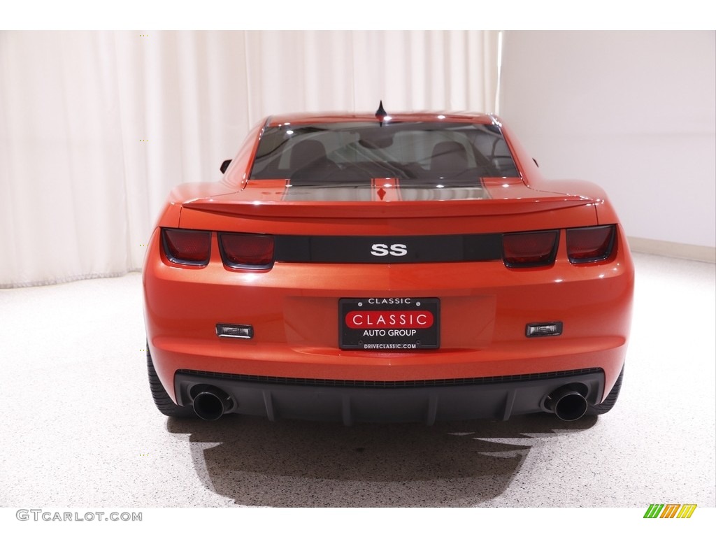 2010 Camaro SS Coupe - Inferno Orange Metallic / Black/Inferno Orange photo #17