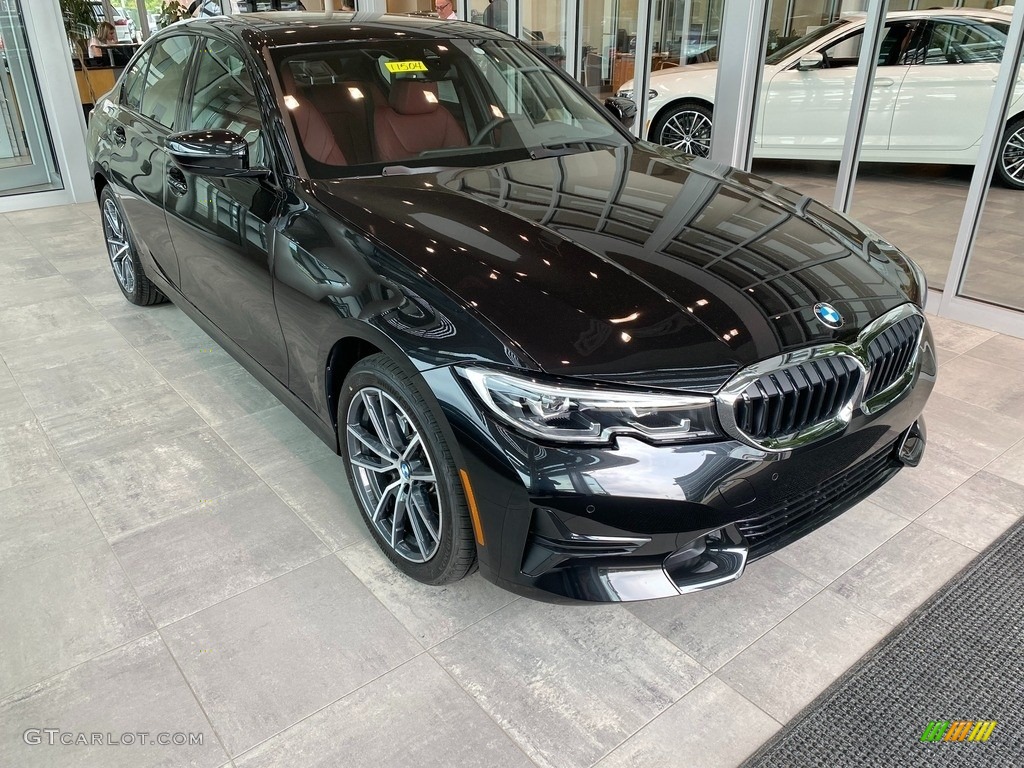 2022 3 Series 330i xDrive Sedan - Black Sapphire Metallic / Tacora Red photo #1