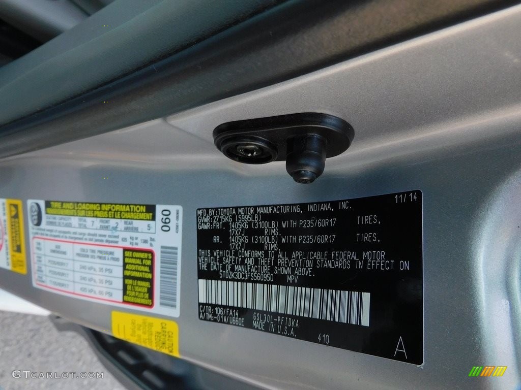 2015 Sienna L - Silver Sky Metallic / Ash photo #21
