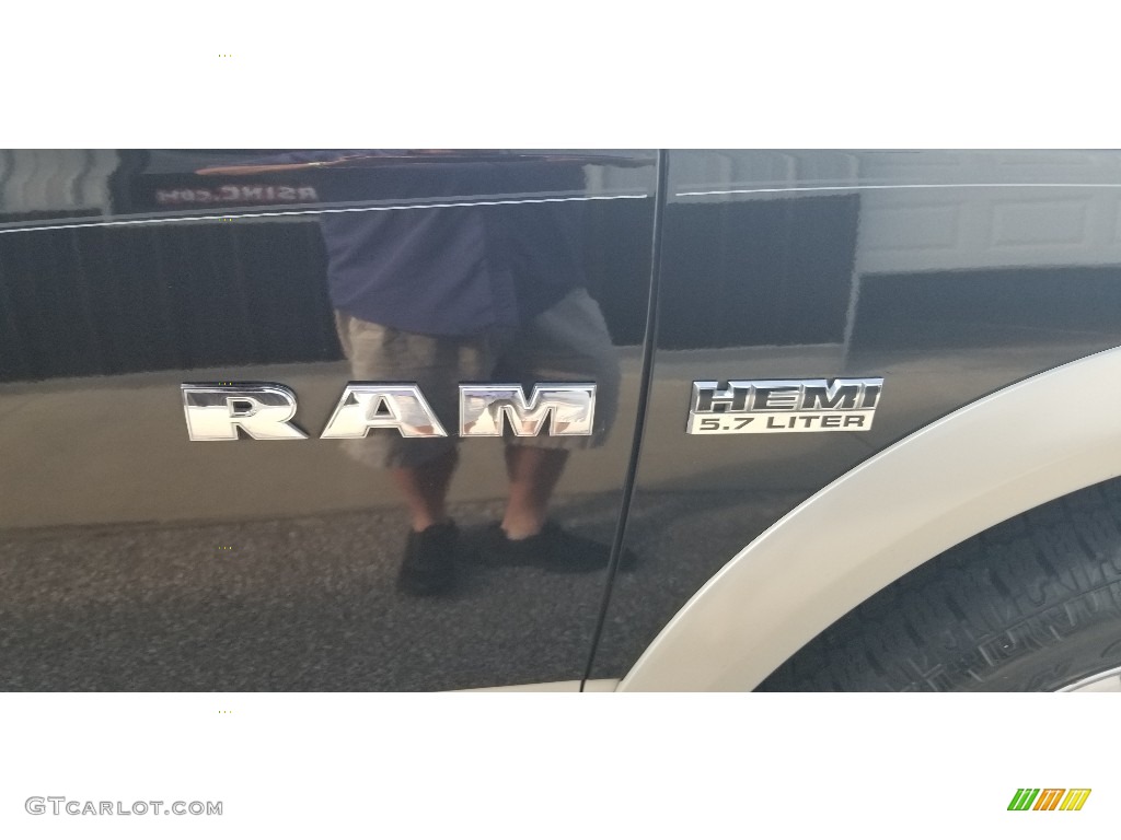 2010 Ram 1500 Laramie Crew Cab 4x4 - Brilliant Black Crystal Pearl / Dark Slate Gray photo #35