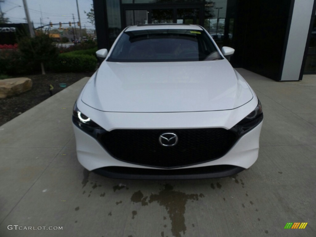 2021 Mazda3 Premium Hatchback - Snowflake White Pearl Mica / Red photo #2