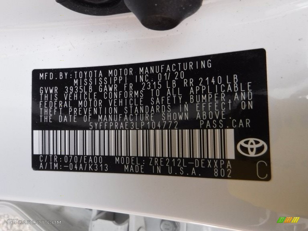 2020 Corolla XLE - Blizzard Pearl White / Macadamia/Beige photo #29