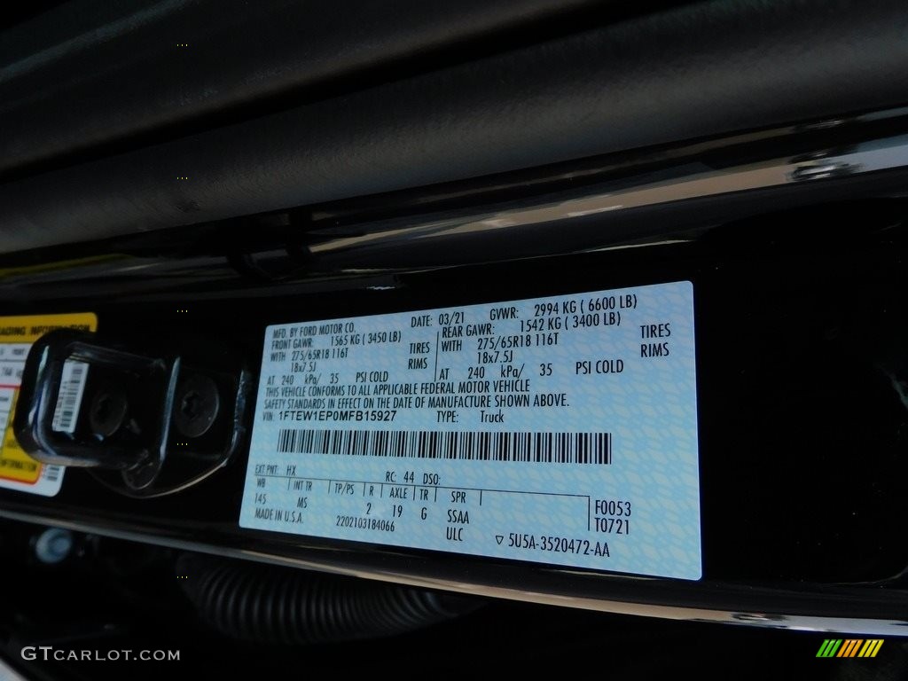 2021 F150 Color Code HX for Antimatter Blue Photo #142880188