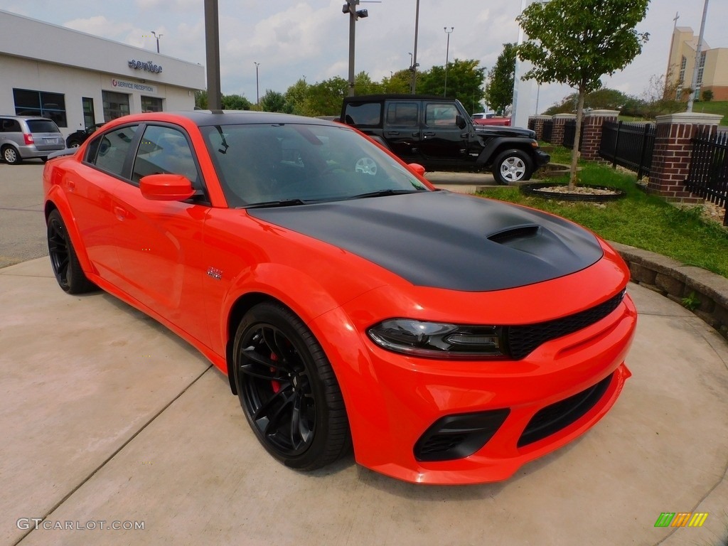 2021 Charger Scat Pack Widebody - Go Mango / Black photo #3