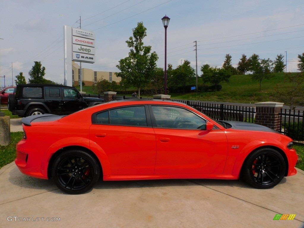 2021 Charger Scat Pack Widebody - Go Mango / Black photo #4