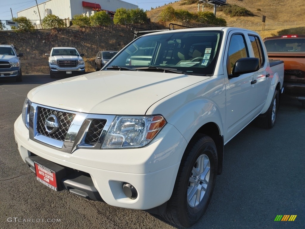 2019 Frontier SL Crew Cab - Glacier White / Steel photo #3