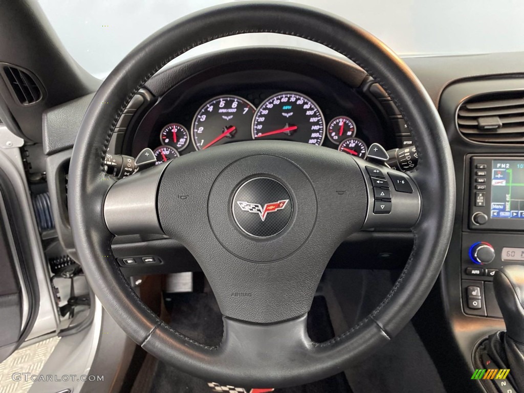 2007 Chevrolet Corvette Convertible Ebony Steering Wheel Photo #142888288