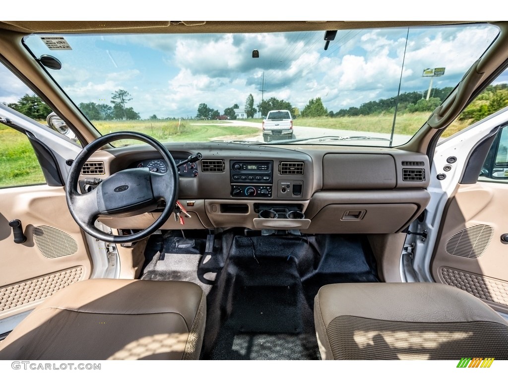 2002 Ford F350 Super Duty XL Regular Cab Chassis Utility Medium Parchment Dashboard Photo #142889860