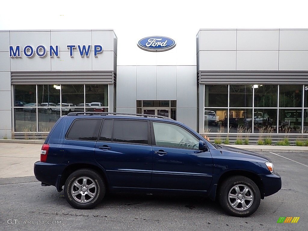 2004 Highlander V6 4WD - Bluestone Metallic / Ash photo #1