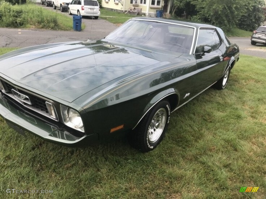 1973 Mustang Hardtop Grande - Dark Green Metallic / Black photo #8
