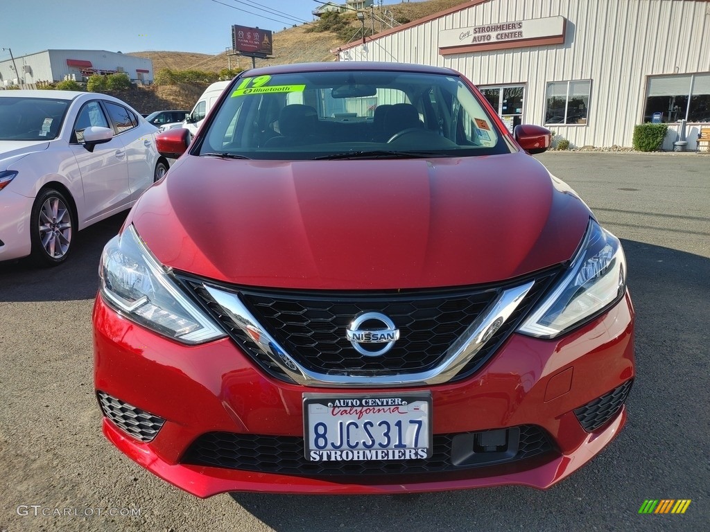 2019 Sentra SV - Red Alert / Charcoal photo #2